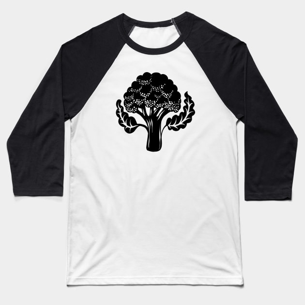Broccoli black Baseball T-Shirt by Rebelform